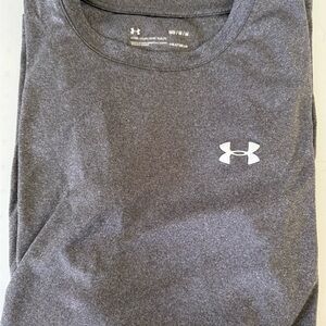 Under Armour Dark Heather Gray Athletic Tee with White Logo